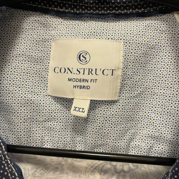 Construct Modern Fit Hybrid‎ Shirt XXL | Blue Paisley | Cotton Blend - Picture 7 of 8